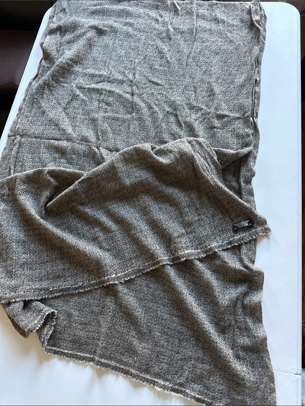 UNISEX Lightweight Heather Taupe Wrap Scarf - Neutral Draped Layer